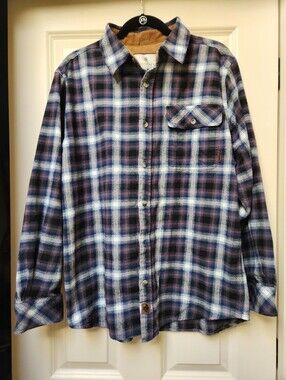 Legendary Whitetails Men's Plaid Long-Sleeve Button-Up Shirt, Size L NWOT